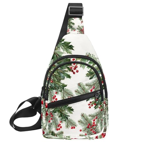 Kleiner Sling Rucksack Crossbody Sling Bag Brusttasche Daypack Weihnachten 1_10, Mehrfarbig 11, 11.8x7x1.5in/30x18x4cm von CHENZZZZ