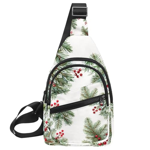 Kleiner Sling Rucksack Crossbody Sling Bag Brusttasche Daypack Weihnachten 1_10, Mehrfarbig 13, 11.8x7x1.5in/30x18x4cm von CHENZZZZ