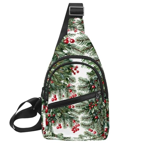 Kleiner Sling Rucksack Crossbody Sling Bag Brusttasche Daypack Weihnachten 1_10, Mehrfarbig 15, 11.8x7x1.5in/30x18x4cm von CHENZZZZ