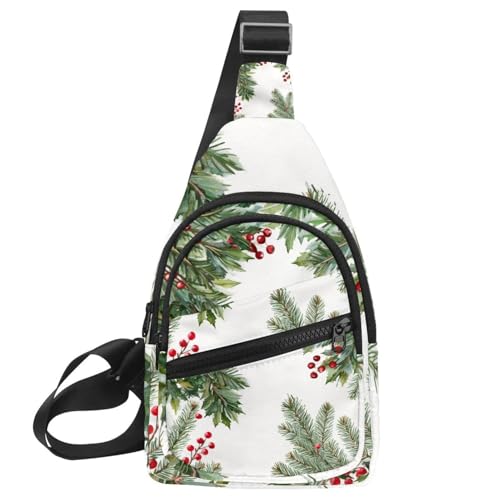 Kleiner Sling Rucksack Crossbody Sling Bag Brusttasche Daypack Weihnachten 1_10, Mehrfarbig 16, 11.8x7x1.5in/30x18x4cm von CHENZZZZ
