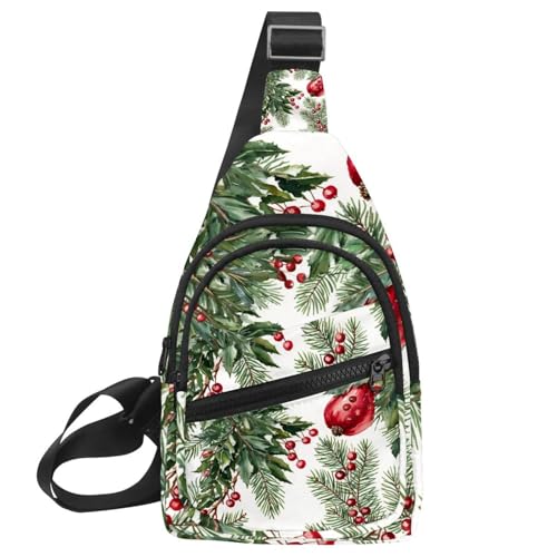 Kleiner Sling Rucksack Crossbody Sling Bag Brusttasche Daypack Weihnachten 1_10, Mehrfarbig 18, 11.8x7x1.5in/30x18x4cm von CHENZZZZ
