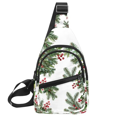 Kleiner Sling Rucksack Crossbody Sling Bag Brusttasche Daypack Weihnachten 1_10, Mehrfarbig 20, 11.8x7x1.5in/30x18x4cm von CHENZZZZ