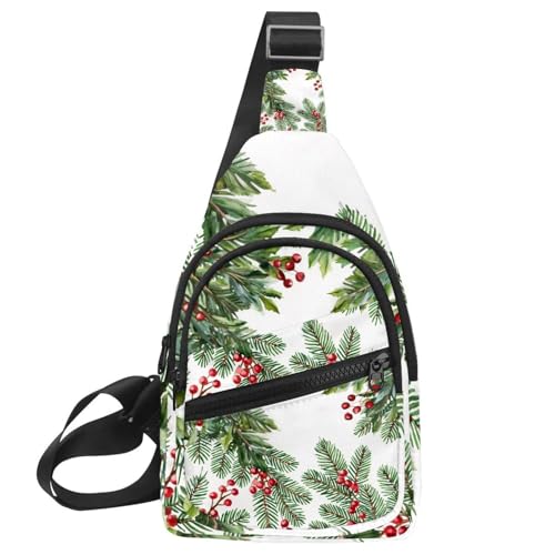 Kleiner Sling Rucksack Crossbody Sling Bag Brusttasche Daypack Weihnachten 1_10, Multicolor 01, 11.8x7x1.5in/30x18x4cm von CHENZZZZ
