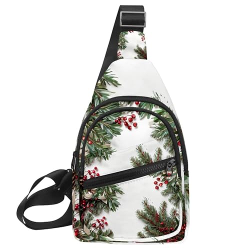 Kleiner Sling Rucksack Crossbody Sling Bag Brusttasche Daypack Weihnachten 1_10, Multicolor 08, 11.8x7x1.5in/30x18x4cm von CHENZZZZ