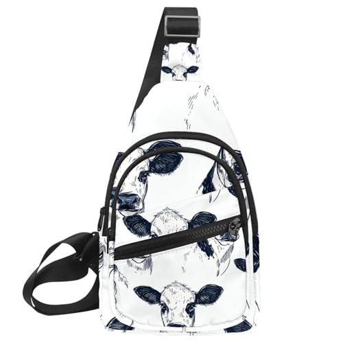 Kuh-Schultertasche, Crossbody-Rucksack, Multicolor 01, 11.8x7x1.5in/30x18x4cm von CHENZZZZ