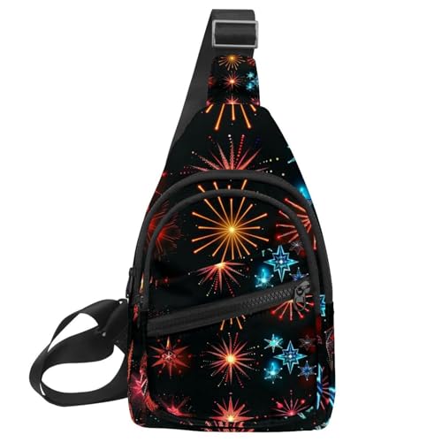 Nahtloses Weihnachtsmuster, Sling-Seite, Crossbody-Rucksack, Mehrfarbig 13, 11.8x7x1.5in/30x18x4cm von CHENZZZZ