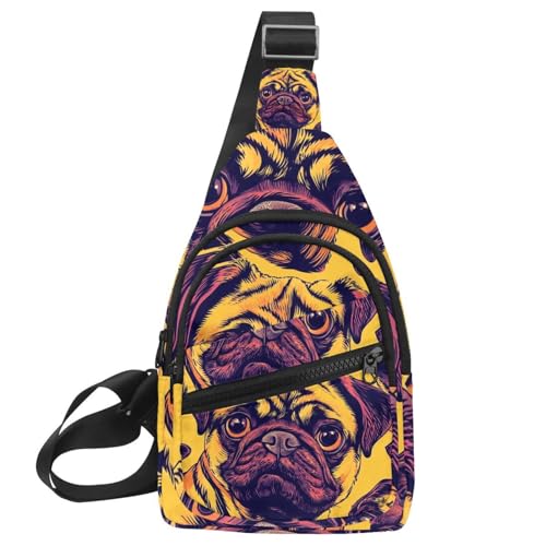 Rainbow Unicorn (2) Sling Sling Side, Crossbody Rucksack, Mehrfarbig 09, 11.8x7x1.5in/30x18x4cm von CHENZZZZ