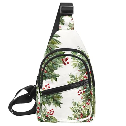 Schultertasche, Rucksack, Umhängetasche, Brusttasche, Tagesrucksack für Wandern, Reisen (Weihnachten 1_30), Mehrfarbig 19, 11.8x7x1.5in/30x18x4cm von CHENZZZZ