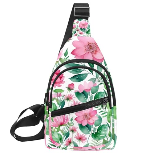 Schultertasche mit Blumen und grünen Blättern für Damen und Herren, Umhängetasche, Rucksack, Bauchtasche, Reise-Geldbörse, Mehrfarbig 03, 11.8x7x1.5in/30x18x4cm Schultertasche mit Blumen und grünen Blättern für Damen und Herren, Umhängetasche, Rucksack, Bauchtasche, Reise-Geldbörse, Mehrfarbig 03, 11.8x7x1.5in/30x18x4cm von CHENZZZZ