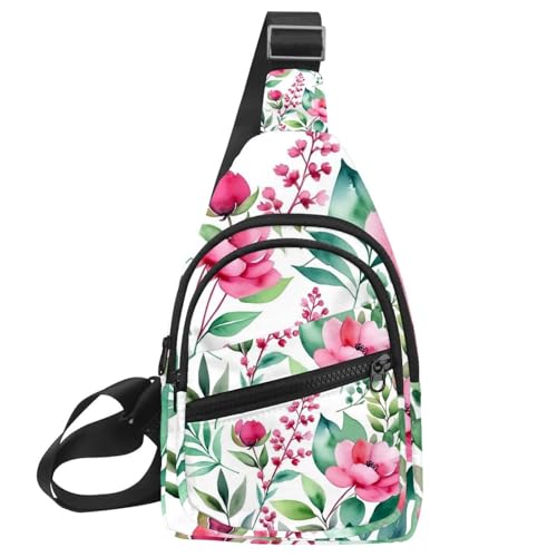 Schultertasche mit Blumen und grünen Blättern für Damen und Herren, Umhängetasche, Rucksack, Bauchtasche, Reise-Geldbörse, Mehrfarbig 14, 11.8x7x1.5in/30x18x4cm Schultertasche mit Blumen und grünen Blättern für Damen und Herren, Umhängetasche, Rucksack, Bauchtasche, Reise-Geldbörse, Mehrfarbig 14, 11.8x7x1.5in/30x18x4cm von CHENZZZZ