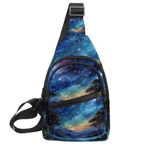 Schultertasche mit Sternennebel für Damen und Herren, Umhängetasche, Schultertasche, Rucksack, Bauchtasche, Reise-Geldbörse, Mehrfarbig 20, 11.8x7x1.5in/30x18x4cm von CHENZZZZ