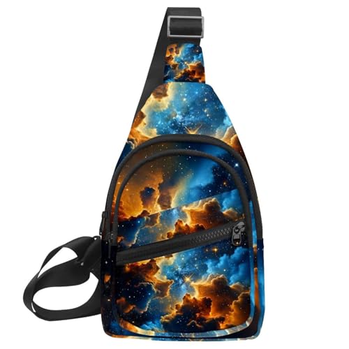 Stars Nebula Sling Side Crossbody Rucksack, Mehrfarbig 05, 11.8x7x1.5in/30x18x4cm von CHENZZZZ