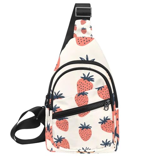 Strawberry (5) Brust-Tagesrucksack, Crossbody-Rucksack für Damen und Herren, Mehrfarbig 05, 11.8x7x1.5in/30x18x4cm von CHENZZZZ