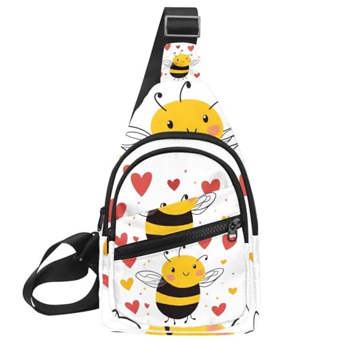 Süße Bienen-Honigblume (3) Sling Bag für Damen, Reise-Umhängetasche, Brusttasche, Mehrfarbig 16, 11.8x7x1.5in/30x18x4cm von CHENZZZZ