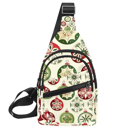 Umhängetasche für Damen und Herren, Motiv: Weihnachten, skandinavisches Patchwork, 3 Stück, mit verstellbarem Schultergurt, Schultertasche für Damen und Herren, für Reisen, Radfahren, Arbeit, Sport, von CHENZZZZ
