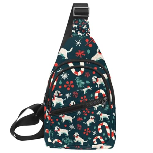 Umhängetasche für Damen und Herren, Motiv: Weihnachten, skandinavisches Patchwork, 3 Stück, mit verstellbarem Schultergurt, Schultertasche für Damen und Herren, für Reisen, Radfahren, Arbeit, Sport, von CHENZZZZ