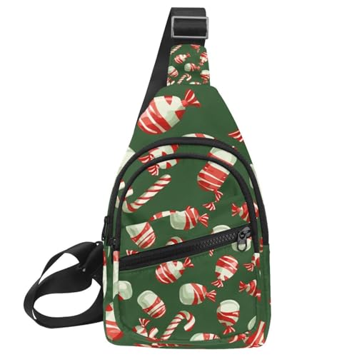 Umhängetasche für Weihnachten und Neujahr, 2 Sling-Seiten, Crossbody-Rucksack, Mehrfarbig 09, 11.8x7x1.5in/30x18x4cm von CHENZZZZ