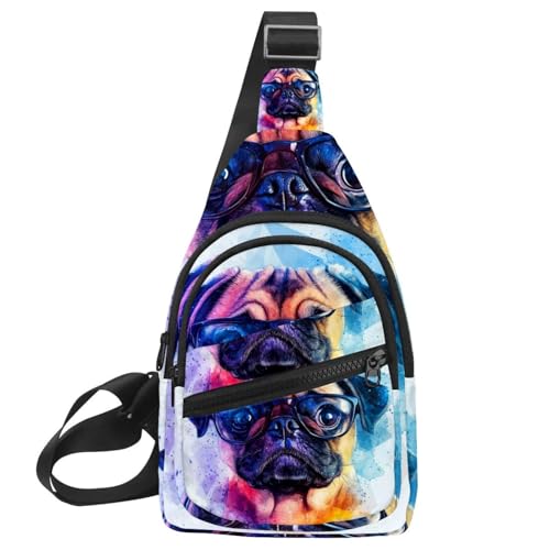 Umhängetasche mit Dinosaurier-Silhouette, für Damen und Herren, Umhängetasche, Rucksack, Bauchtasche, Reise-Geldbörse, Mehrfarbig 02, 11.8x7x1.5in/30x18x4cm von CHENZZZZ