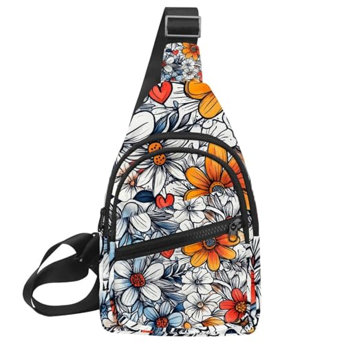 Verschiedene Ginger Breads Sling Bag, Crossbody Sling Rucksack Reise Wandern Brusttasche Tagesrucksack für Geldbörsen Schultertasche Damen Herren, Multicolor 08, 11.8x7x1.5in/30x18x4cm von CHENZZZZ