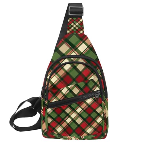 Weihnachten Golden Snowflakes 2 Crossbody Tasche mit verstellbarem Schultergurt Schultertasche für Damen und Herren Sling Rucksack für Reisen, Radfahren, Arbeit, Sport, Mehrfarbig 18, von CHENZZZZ