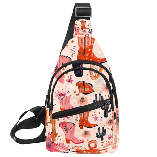 Western-Cowboyhut, Kakteen, Schultertasche, Crossbody-Rucksack, Mehrfarbig 13, 11.8x7x1.5in/30x18x4cm von CHENZZZZ