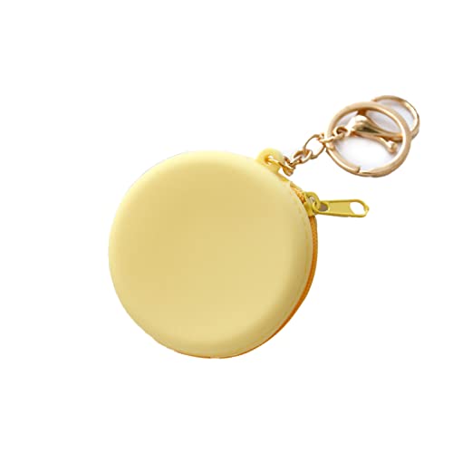 Cheotime Money Geldbeutel für Frauen und Mädchen, Silicone Money Geldbeutelbeutelkoffer mit Reißverschlusspocket Money Bud Mini Storage Bag für Karten, Schlüssel, Lippenstifte (Feste Farbe - Gelb) von CHEOTIME