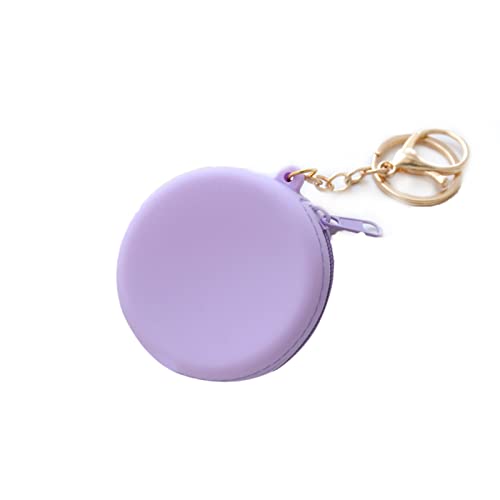 Cheotime Money Geldbeutel für Frauen und Mädchen, Silicone Money Geldbeutelbeutelkoffer mit Reißverschlusspocket Money Bud Mini Storage Bag für Karten, Schlüssel, Lippenstifte (Feste Farbe - lila) von CHEOTIME