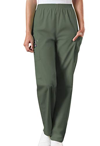 Cherokee Damen Arbeitskleidung Elastische Taille Cargo Scrubs Hose, olivgrün, Mittel von Cherokee