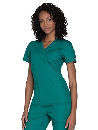 Cherokee Damen Workwear Core Stretch Mock Wrap Scrubs Shirt Medizinische Berufskleidung, Hunter, X-Groß von Cherokee