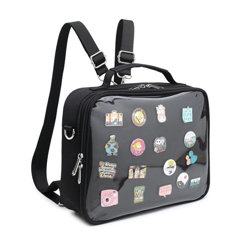 CHERRY SAUCE Ita Bag Mehrzweck-Rucksack, Oxford-Stoff, Umhängetasche, Kuriertasche, Schultertaschen für Anime-Display, 30-black von CHERRY SAUCE