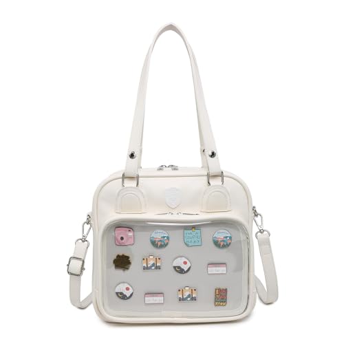 CHERRY SAUCE Ita Bag Mehrzweck-Rucksack, Umhängetasche, Kuriertasche, Schultertaschen für Anime-Display, 16-weiß, Stabil von CHERRY SAUCE