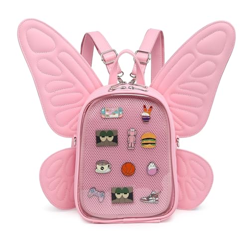 CHERRY SAUCE Ita Bag Rucksack, Schmetterlingsflügel, modische Geldbörsen und Handtaschen, JK Bags abnehmbare Träger, Pink, Modern von CHERRY SAUCE