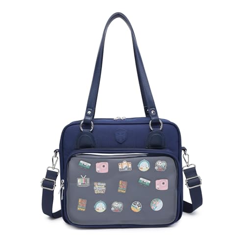CHERRY SAUCE Oxford Ita Bag Crossbody-Tasche Umhängetasche Messenger Rucksack Mehrzweck-Pins Display, Blau von CHERRY SAUCE