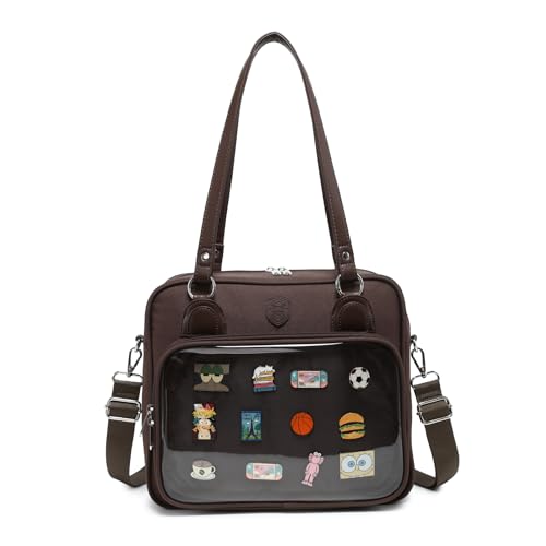CHERRY SAUCE Oxford Ita Bag Crossbody-Tasche Umhängetasche Messenger Rucksack Mehrzweck-Pins Display, Kaffee von CHERRY SAUCE