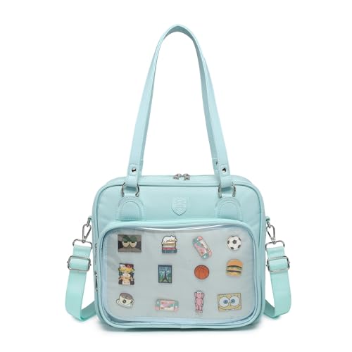 Oxford Ita Bag Crossbody-Tasche Umhängetasche Messenger Rucksack Mehrzweck-Pins Display, Hell, blau von CHERRY SAUCE