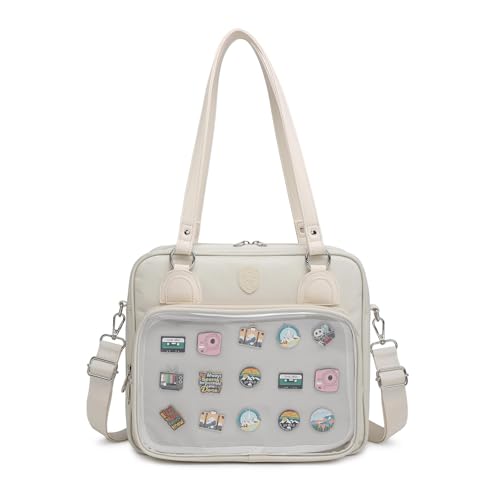 Oxford Ita Bag Crossbody-Tasche Umhängetasche Messenger Rucksack Mehrzweck-Pins Display, Weiss/opulenter Garten, Nutzfahrzeug von CHERRY SAUCE