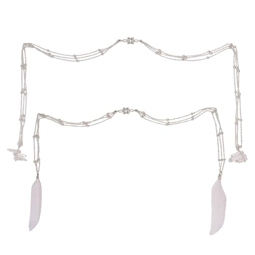 CHGCRAFT 2 Stück Gesicht Kette Legierung Gesicht Schmuck Platin Metallkette Gesicht Zubehör Eisen Gesicht Kabelkette für Parteien Gesicht Dekoration von CHGCRAFT