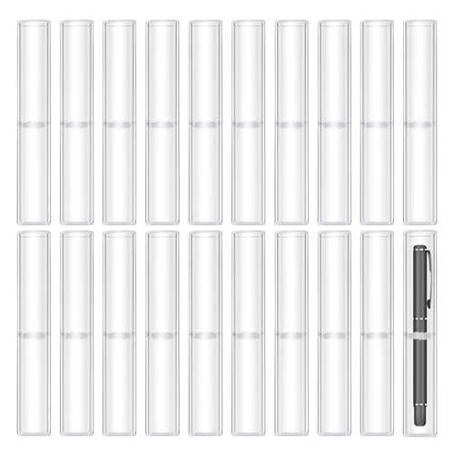 CHGCRAFT 20 Stück Kunststoff-Federmäppchen aus transparentem Acryl, transparente Stiftebox aus transparentem Kunststoff, Stifteaufbewahrung, transparentes Kunststoff-Federmäppchen für Studenten, von CHGCRAFT