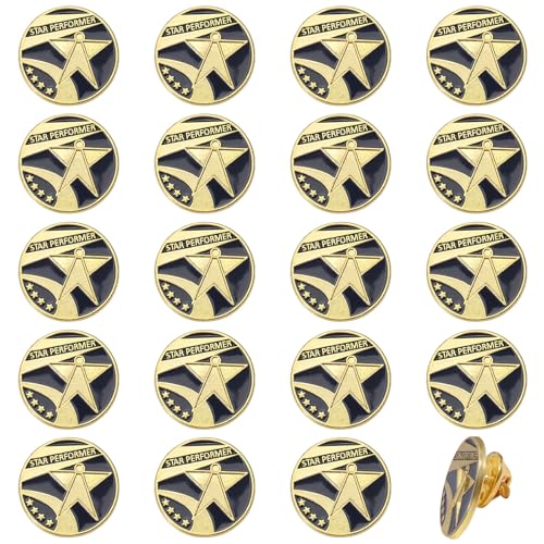 CHGCRAFT 20 Stück Mitarbeiter des Monats Anstecknadel Mitarbeiter Emaille Pin Legierung Star Abzeichen für Mitarbeiter Rucksack Kleidung von CHGCRAFT