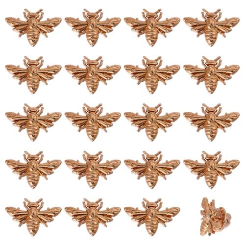 CHGCRAFT 20 Stück Vintage Biene Brosche Anstecknadel Honigbiene Brosche Pin Legierung Pins Set Pin Mantel Shirt Anzug Kragen Zubehör für Rucksack Kleidung Abzeichen, Hell Gold, 26×17.5mm von CHGCRAFT