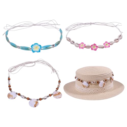 CHGCRAFT 3 Stück 3 Stil Western Cowboy Hutband Shell Perlen Westernhüte Gürtel Ersatz für Männer Frauen Cowboy Caps, Bend Brim Fedora Caps von CHGCRAFT