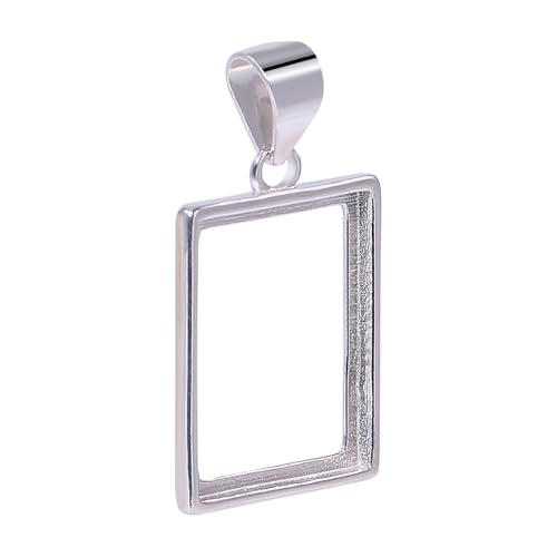 CHGCRAFT 925 Sterling Silber Open Blank Anhänger Tablett Einstellung Schmuck Findings Anhänger Basis Edelstein Unterstützung für Anhänger Schmuck Halskette machen 20×13.5mm von CHGCRAFT