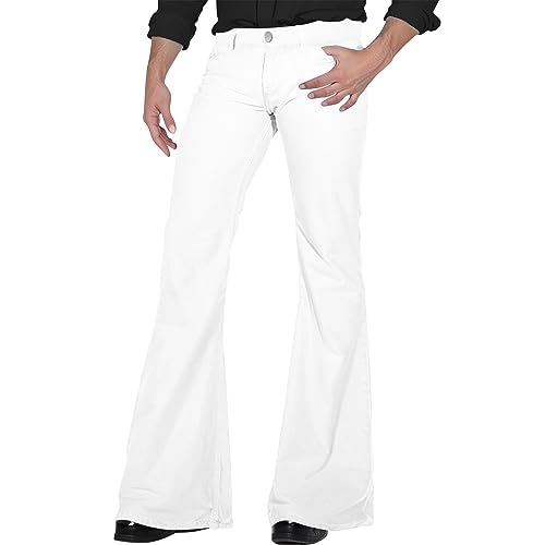 CHIACJYRSEDK 70er Jahre Karneval Disco Hosen Herren Schlaghose 60er 70er Glockenhose Vintage Denim Hose Jeans Bell Bottom Hose Outfits Ausgestellte Hose für Herren Übergröße Retro Jeans Weiß XL CHIACJYRSEDK 70er Jahre Karneval Disco Hosen Herren Schlaghose 60er 70er Glockenhose Vintage Denim Hose Jeans Bell Bottom Hose Outfits Ausgestellte Hose für Herren Übergröße Retro Jeans Weiß XL von CHIACJYRSEDK