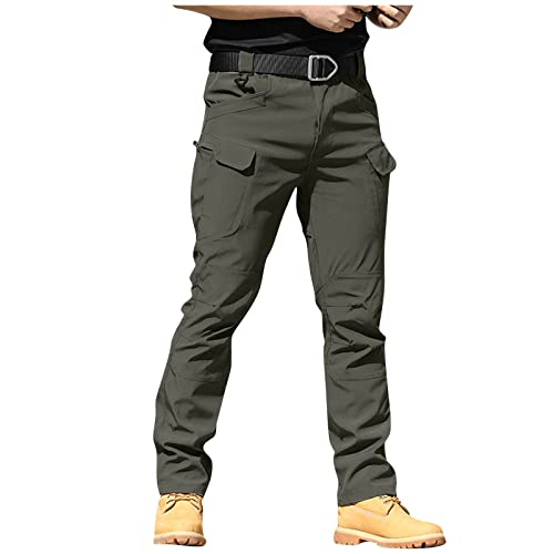 CHIACJYRSEDK Arbeitshosen Männer Cargohose Herren Leichte Traininghose Outdoor Hosen für Herren Militär Stretch Wanderhose Herren Taktische Hose mit Reißverschlusstasche 1-Grau M von CHIACJYRSEDK