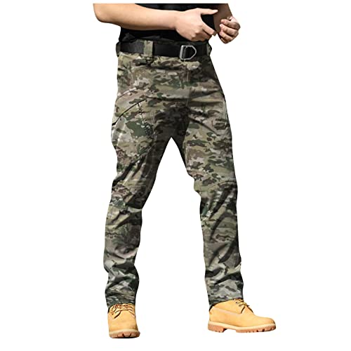 CHIACJYRSEDK Arbeitshosen Männer Cargohose Herren Leichte Traininghose Outdoor Hosen für Herren Militär Stretch Wanderhose Herren Taktische Hose mit Reißverschlusstasche 2-Leopardenmuster L von CHIACJYRSEDK