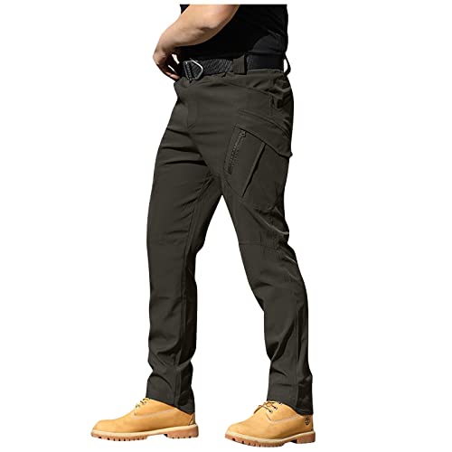 CHIACJYRSEDK Arbeitshosen Männer Cargohose Herren Leichte Traininghose Outdoor Hosen für Herren Militär Stretch Wanderhose Herren Taktische Hose mit Reißverschlusstasche 2-Grau L von CHIACJYRSEDK