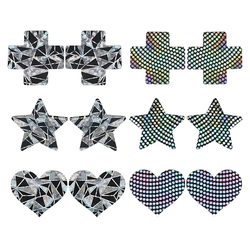 CHIC DIARY 6 Paar Nippelpads Set Einweg Brustabdeckungen Selbstklebende Nippel Cover Aufkleber Brustwarzen Damen von CHIC DIARY