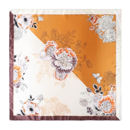 CHIC DIARY 90 * 90cm Halstuch Damen Quadratische Schal Scarf Seidentuch Seidenschal Taschentuch Bandana Geschenk für Frauen von CHIC DIARY