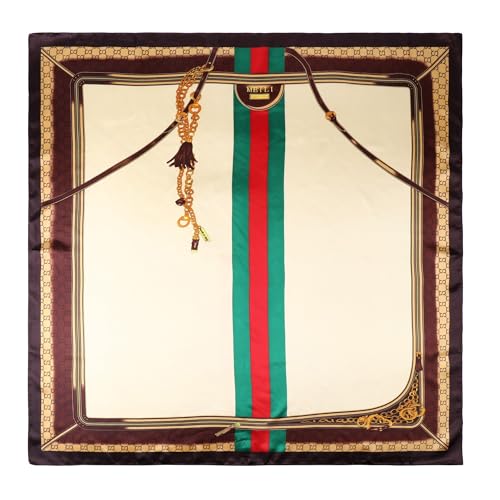 CHIC DIARY 90 * 90cm Halstuch Damen Quadratische Schal Scarf Seidentuch Seidenschal Taschentuch Bandana Geschenk für Frauen von CHIC DIARY