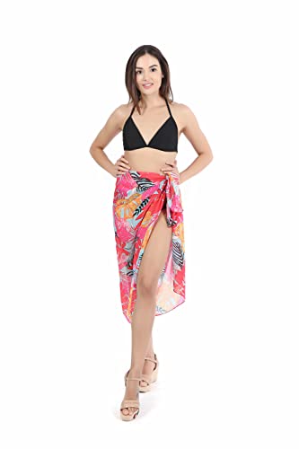 CHIC DIARY Bunte Blumen Strandtuch Damen Chiffon Sarong Pareo Strandschal Strand Wickeltuch Bikini Wickelrock Strandkleid von CHIC DIARY